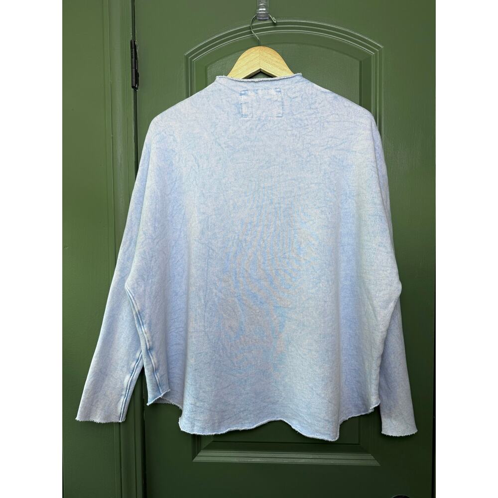 NWOT Frank & Eileen Effie Triple Fleece Funnel Neck Capelet Blue Mineral Small - Picture 6 of 9